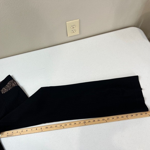 Rebecca Taylor Womens Dress Pants Size 6 Black Stripe Lace Detail Bootcut Career - Picture 10 of 13